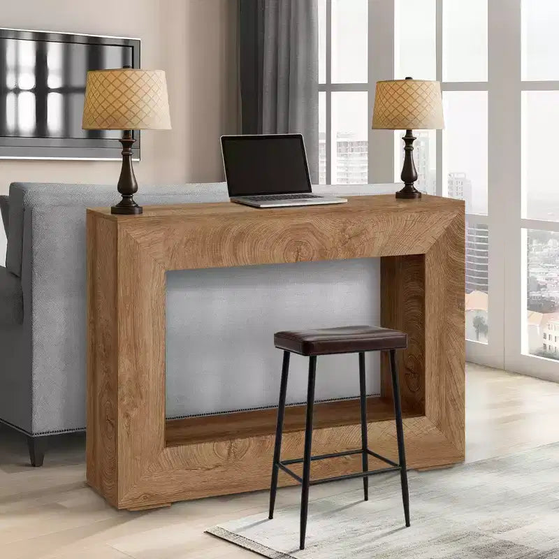 Console de ferme 47 - Longue table de canapé derrière le canapé, table d'entrée en bois pour salon, couloir, entrée, design rectangulaire rustique