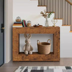Console de ferme 47 - Longue table de canapé derrière le canapé, table d'entrée en bois pour salon, couloir, entrée, design rectangulaire rustique