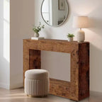 Console de ferme 47 - Longue table de canapé derrière le canapé, table d'entrée en bois pour salon, couloir, entrée, design rectangulaire rustique