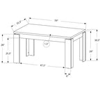 Table à manger/cuisine moderne rectangulaire de 60 pouces pour 4-6 personnes, pour bureau ou salle à manger
