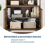 Meuble de rangement cannelé avec pieds en métal, buffet moderne du milieu du siècle, crédence avec rangement