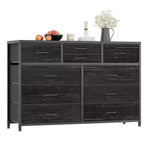 10-Drawer Fabric Dresser - Lightweight Storage w/Steel Frame & Wood Top, Multi-Functional Organizer