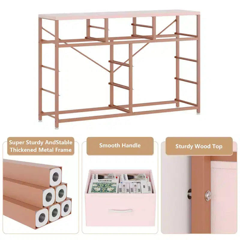 10-Drawer Fabric Dresser - Lightweight Storage w/Steel Frame & Wood Top, Multi-Functional Organizer