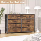 10-Drawer Fabric Dresser - Lightweight Storage w/Steel Frame & Wood Top, Multi-Functional Organizer