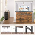 10-Drawer Fabric Dresser - Lightweight Storage w/Steel Frame & Wood Top, Multi-Functional Organizer