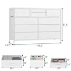 10-Drawer Fabric Dresser - Lightweight Storage w/Steel Frame & Wood Top, Multi-Functional Organizer