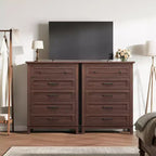 Commode verticale haute de 105 cm - Meuble de rangement autoportant à 5 tiroirs pour chambre et salon