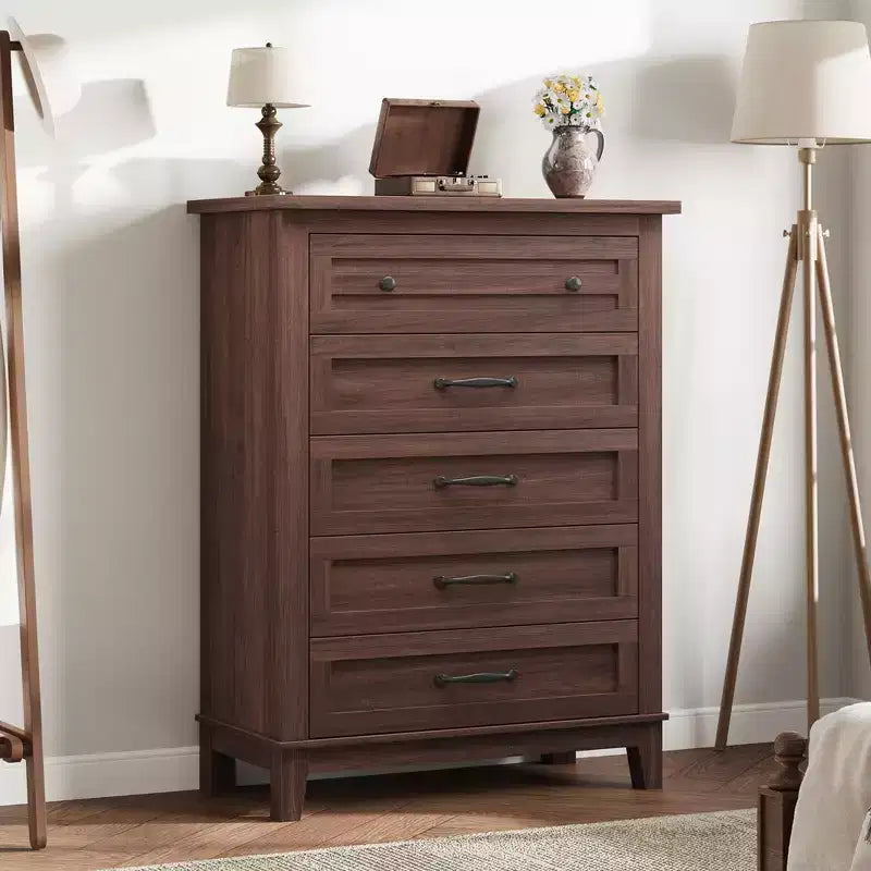 41.3 Tall Vertical Dresser - 5-Drawer Freestanding Storage Chest for Bedroom & Living Room