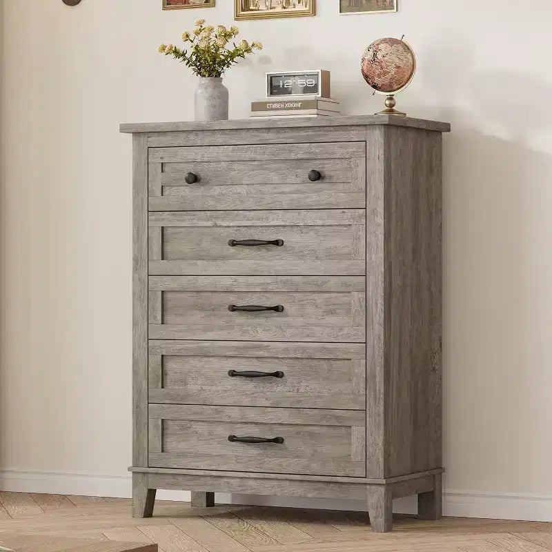 41.3 Tall Vertical Dresser - 5-Drawer Freestanding Storage Chest for Bedroom & Living Room