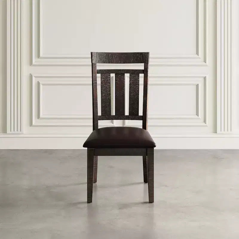 Jofran, chaises de salle à manger à dossier ajouré rembourré en acacia massif vieilli (lot de 2)