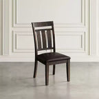 Jofran, chaises de salle à manger à dossier ajouré rembourré en acacia massif vieilli (lot de 2)