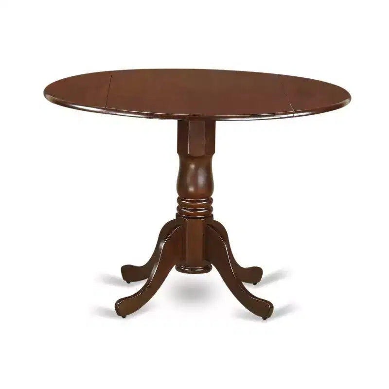 Ensemble de salle à manger Belmont 5 pièces comprenant une table de cuisine ronde à abattants et 4 chaises rembourrées, acajou