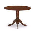 Ensemble de salle à manger Belmont 5 pièces comprenant une table de cuisine ronde à abattants et 4 chaises rembourrées, acajou