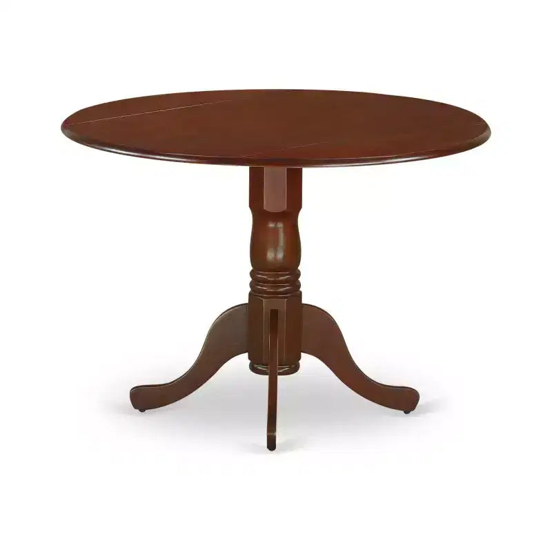 Ensemble de salle à manger Belmont 5 pièces comprenant une table de cuisine ronde à abattants et 4 chaises rembourrées, acajou