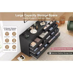 12 Drawer Dresser for Bedroom, 61 Inch Wood Dresser with Power Outlet, Wide Chest of Drawers