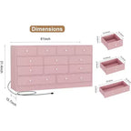 12 Drawer Dresser for Bedroom, 61 Inch Wood Dresser with Power Outlet, Wide Chest of Drawers