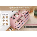 12 Drawer Dresser for Bedroom, 61 Inch Wood Dresser with Power Outlet, Wide Chest of Drawers