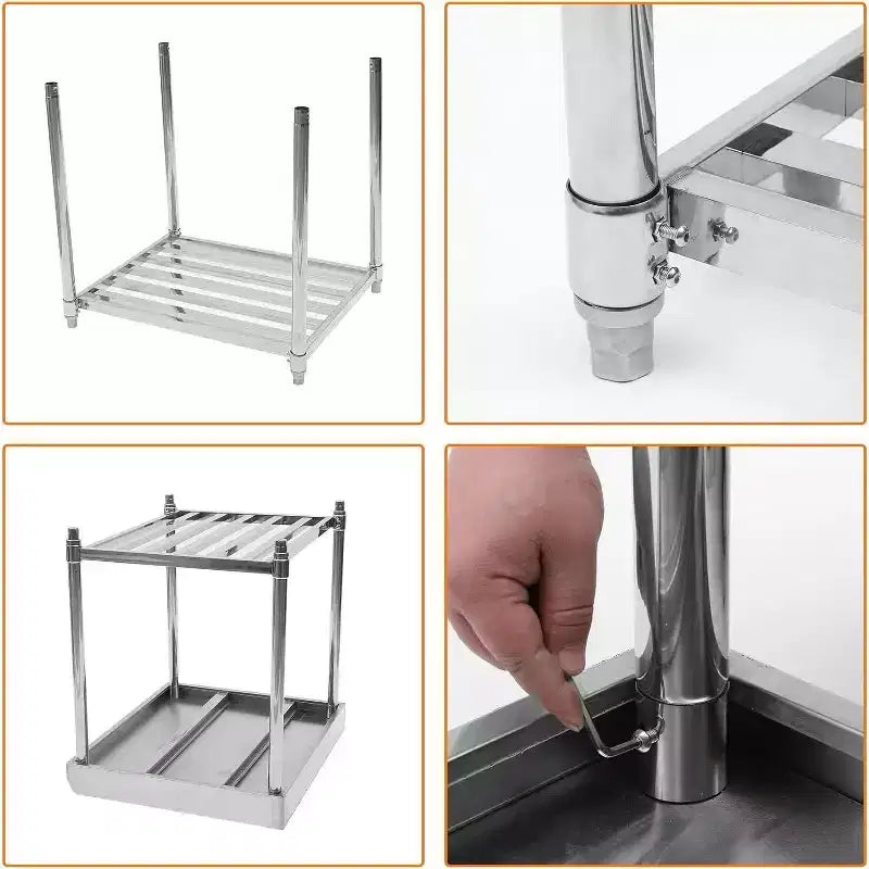 Table de préparation en acier inoxydable NSF de 36 po avec dosseret, poste de travail commercial réglable pour restaurants et cuisines domestiques
