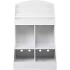 Organisateur de jouets et bibliothèque pour enfants, étagère à livres à 3 niveaux avec 2 bacs de rangement, en bois de pin, sans danger pour les enfants, 35x14x39 pour salle de jeux chambre à coucher