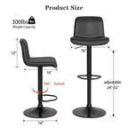 Tabourets de bar, tabourets de comptoir - Ensemble pivotant réglable en cuir PU souple, avec dossier et repose-pieds pour salle à manger, comptoir de cuisine