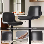 Tabourets de bar, tabourets de comptoir - Ensemble pivotant réglable en cuir PU souple, avec dossier et repose-pieds pour salle à manger, comptoir de cuisine