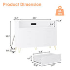Commode de chambre avec lumières LED, commode à 6 tiroirs avec station de charge, commode de rangement en bois pour entrée