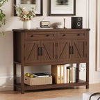 Buffet de ferme moderne, buffet de 119 cm avec rangement et 2 tiroirs, console de bar à café avec étagère