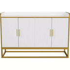 Buffet de cuisine contemporain avec clôture de sécurité sur le plan de travail, meuble de rangement autoportant pour salle à manger, entrée, chambre à coucher