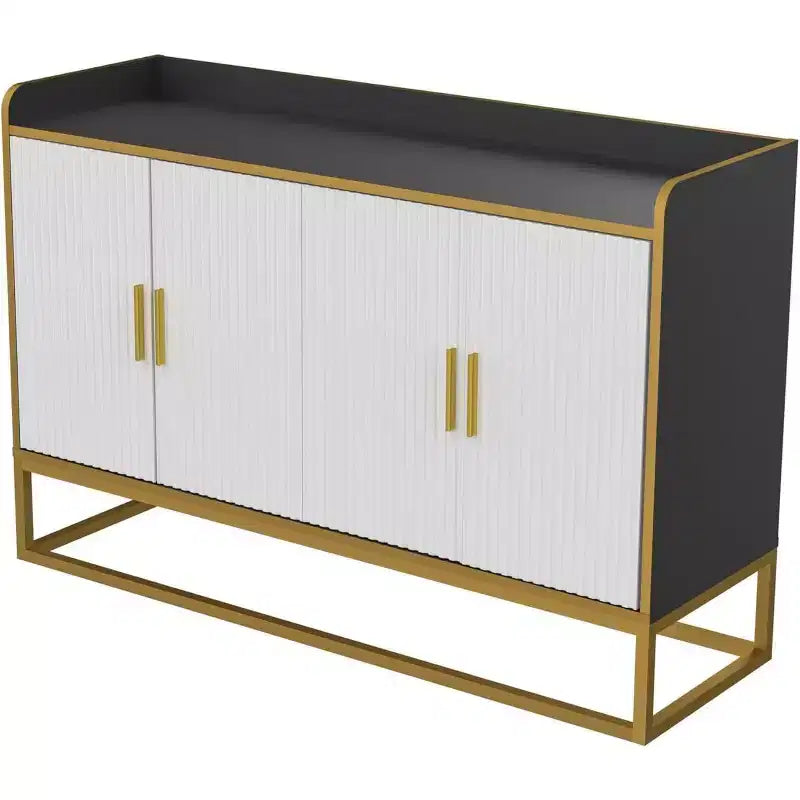 Buffet de cuisine contemporain avec clôture de sécurité sur le plan de travail, meuble de rangement autoportant pour salle à manger, entrée, chambre à coucher