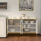 Buffet de cuisine contemporain avec clôture de sécurité sur le plan de travail, meuble de rangement autoportant pour salle à manger, entrée, chambre à coucher