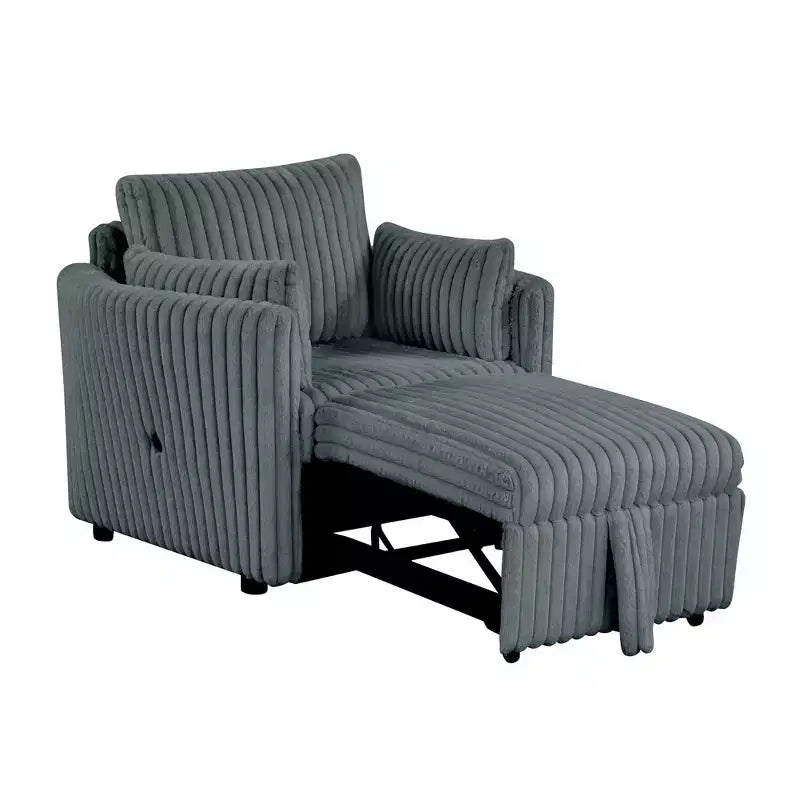 Fauteuil de salon convertible avec port USB et 2 oreillers, Canapé-lit une place convertible, Canapés-lits gigognes