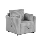 Fauteuil de salon convertible avec port USB et 2 oreillers, Canapé-lit une place convertible, Canapés-lits gigognes
