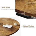 Table à manger ronde 47 - Style industriel avec piètement en métal