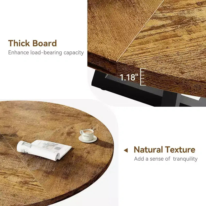 Table à manger ronde 47 - Style industriel avec piètement en métal