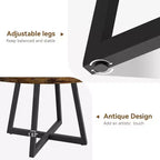 Table à manger ronde 47 - Style industriel avec piètement en métal
