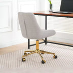 Fauteuil de bureau moderne réglable en polaire Teddy, Meuble de salon, Petite chaise pivotante pour bureau, étude, studio
