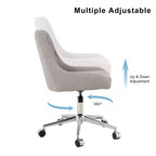 Fauteuil de bureau moderne réglable en polaire Teddy, Meuble de salon, Petite chaise pivotante pour bureau, étude, studio