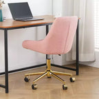 Fauteuil de bureau moderne réglable en polaire Teddy, Meuble de salon, Petite chaise pivotante pour bureau, étude, studio