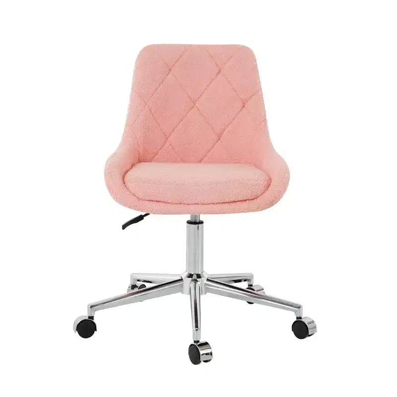 Fauteuil de bureau moderne réglable en polaire Teddy, Meuble de salon, Petite chaise pivotante pour bureau, étude, studio