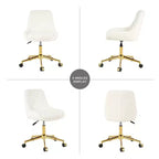 Fauteuil de bureau moderne réglable en polaire Teddy, Meuble de salon, Petite chaise pivotante pour bureau, étude, studio