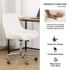 Fauteuil de bureau moderne réglable en polaire Teddy, Meuble de salon, Petite chaise pivotante pour bureau, étude, studio