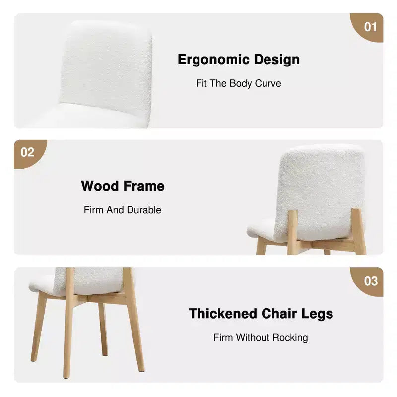 Chaise de salle à manger avec pieds en bois pour cuisine/salle à manger