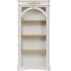 Vitrine arquée moderne, meuble de rangement avec 4 étagères, meuble de rangement autoportant pour salon, couloir et bureau, blanc