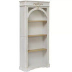 Vitrine arquée moderne, meuble de rangement avec 4 étagères, meuble de rangement autoportant pour salon, couloir et bureau, blanc