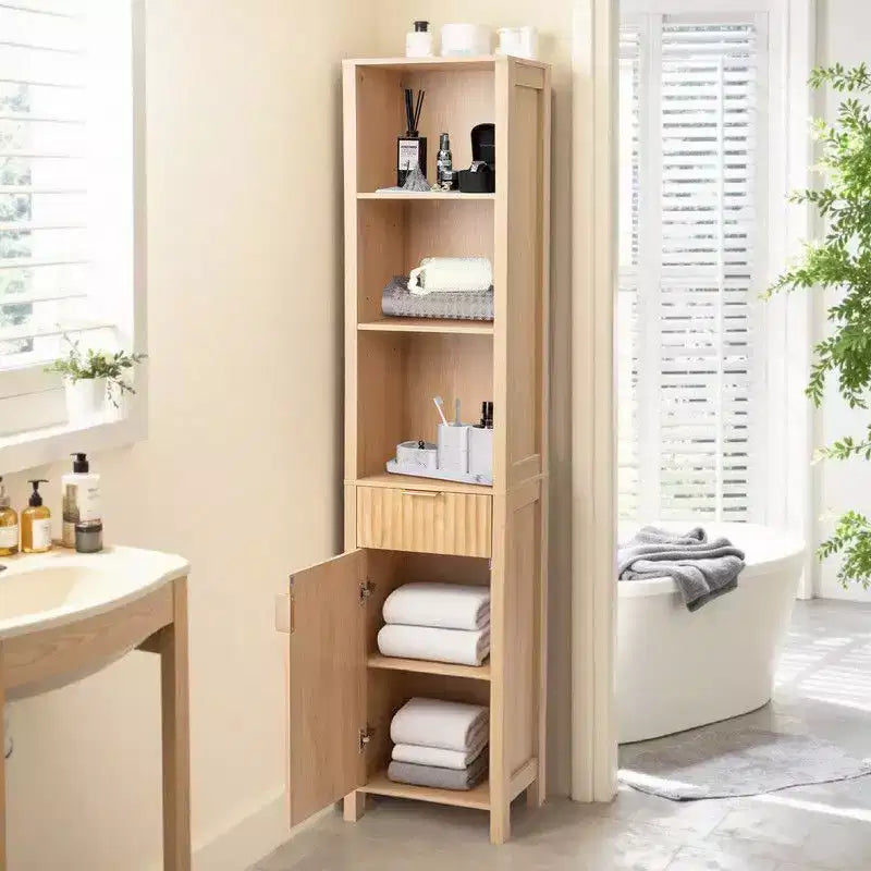Meuble de Rangement Karl en Chêne avec Tiroir, Porte et Étagères