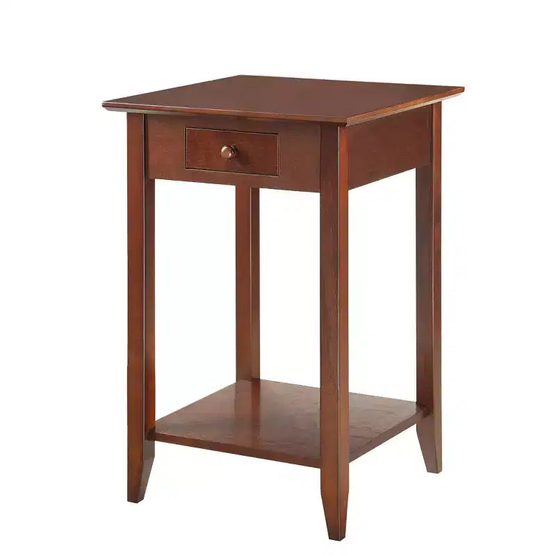 HomeStock 26 in.H Brown Color Rectangle Wood Table Top End Table 1 -piece