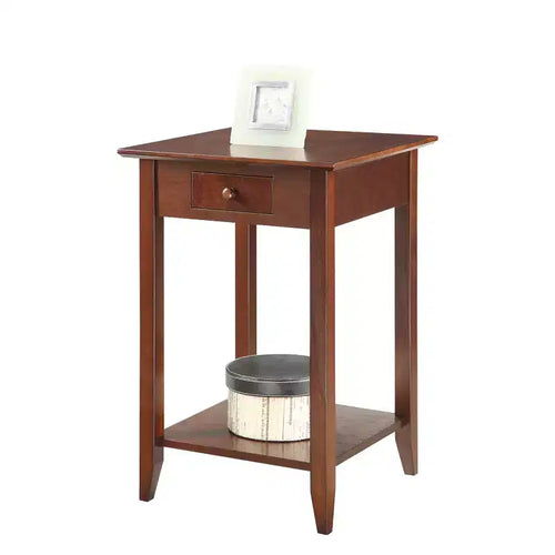 Table d'appoint rectangulaire en bois, couleur marron, 66 cm de haut, 1 pièce