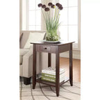 Table d'appoint rectangulaire en bois, couleur marron, 66 cm de haut, 1 pièce