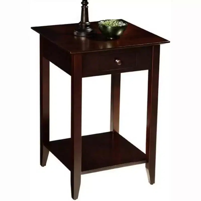Table d'appoint rectangulaire en bois, couleur marron, 66 cm de haut, 1 pièce