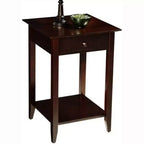 Table d'appoint rectangulaire en bois, couleur marron, 66 cm de haut, 1 pièce